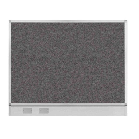 Versare Hush Panel Configurable Cubicle Partition 5' x 4' Charcoal Gray Fabric w/ Cable Channel 1855507